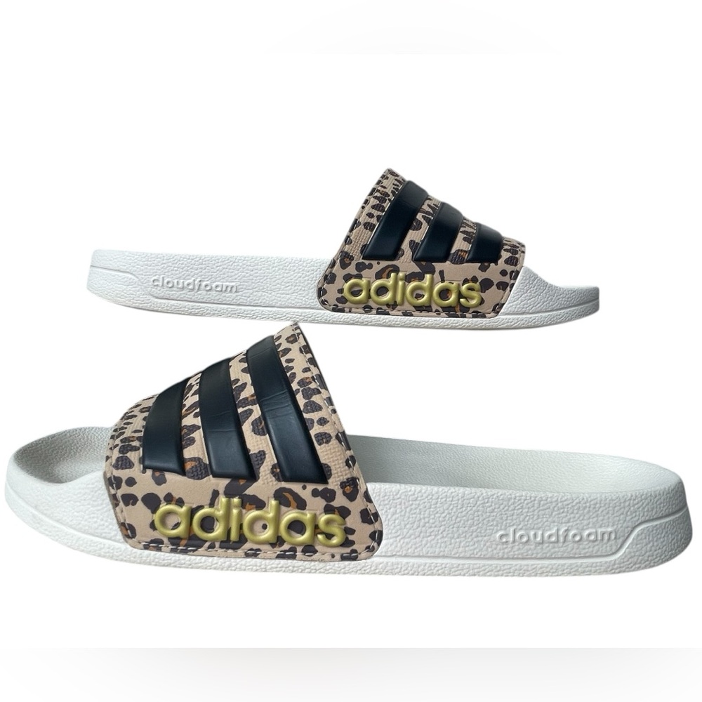 🐆Adidas Cloudfoam Slides | Leopard Print | Women’s | Size 9.5 WMN Sandals